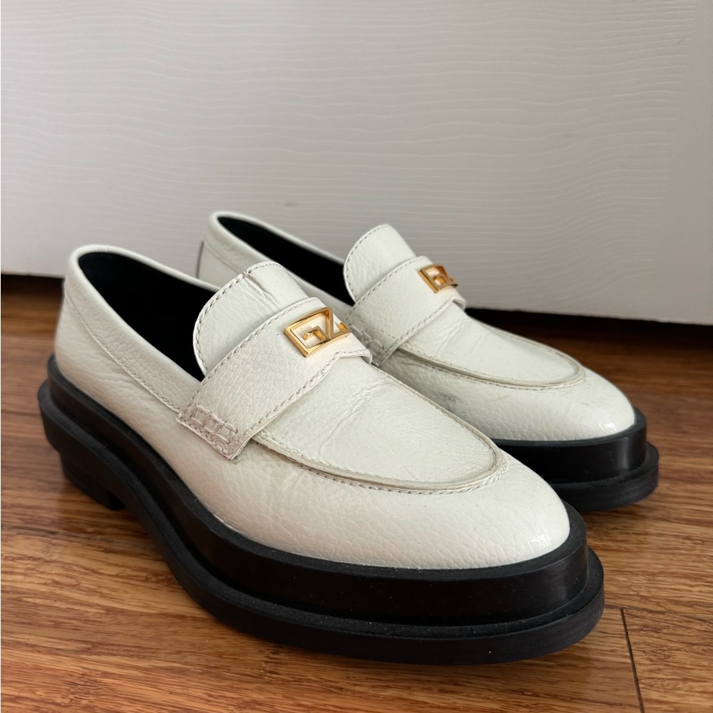 Giuseppe Zanotti white patent loafer size 36